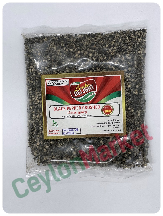 703694482274_1 LANKA DELIGHT BLACK PEPPER CRUSHED 100G - Image 1