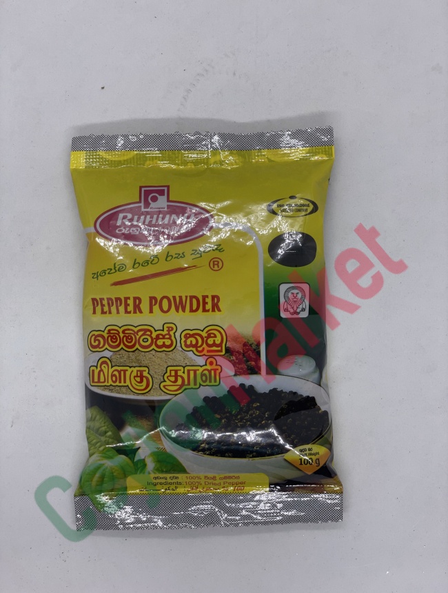 4792124007046_1 RUHUNU BLACK PEPPER POWDER 100G - Image 1
