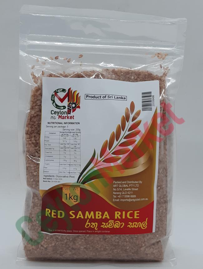 CEYLON MARKET (MG) RED SAMBA RICE 1KG CEYLON MARKET (MG) RED SAMBA RICE 1KG